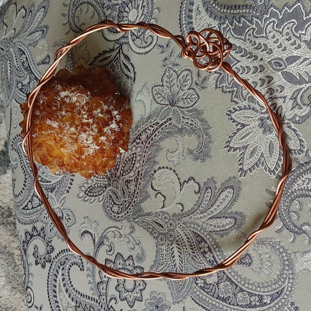 Orchid &Vine Artisan Copper Wire Twisted Knots Choker Pendant Necklace